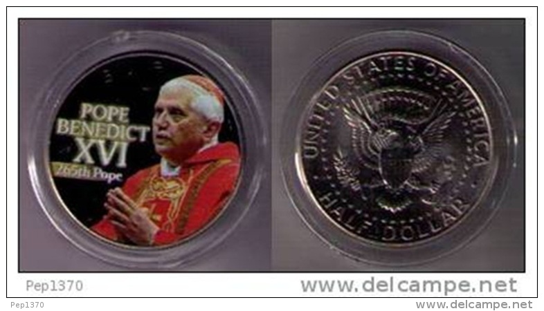 ESTADOS UNIDOS 2005 - U.S.A. - COLORIZED JOHN F. KENNEDY HALF DOLLAR - POPE BENEDICT XVI - 1964-…: Kennedy
