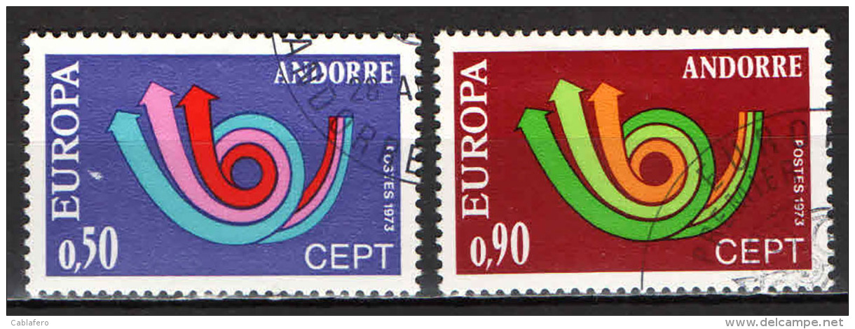 ANDORRA FRANCESE - 1973 - EUROPA UNITA - CEPT - USATI - Used Stamps