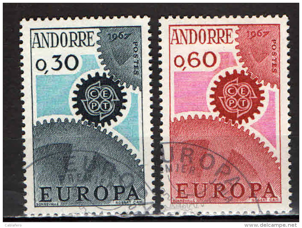 ANDORRA FRANCESE - 1967 - EUROPA UNITA - CEPT - USATI - Used Stamps