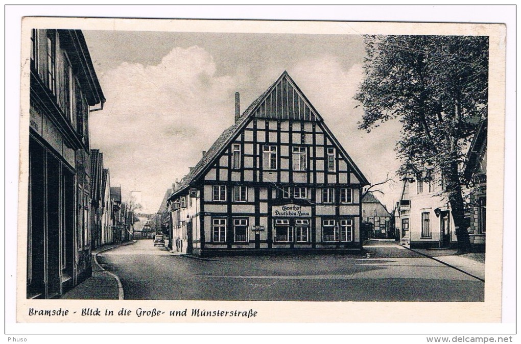 D6772     BRAMSCHE : Blick In Die Grosse - Und Münsterstrasse - Bramsche