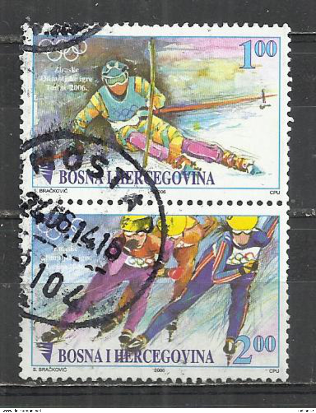 BOSNIA HERZEGOVINA 2006 - WINTER OLYMPIC GAMES - CPL. SET - POSTALLY USED OBLITERE GESTEMPELT USADO - Hiver 2006: Torino