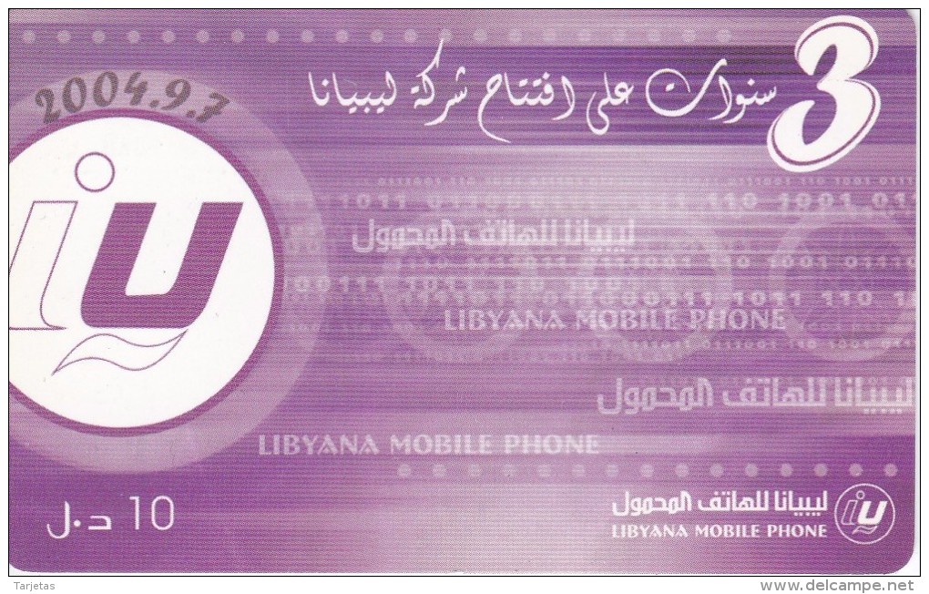 TARJETA DE LIBIA DE 10 UNITS (LIBYANA MOBILE) - Libyen