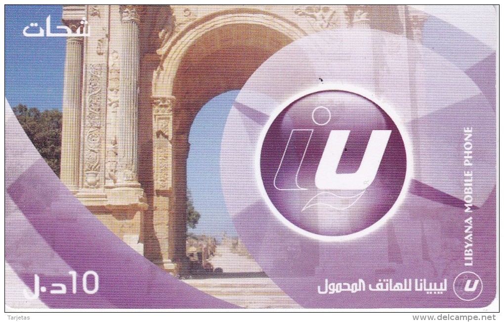 TARJETA DE LIBIA DE 10 UNITS DE UN ARCO  (LIBYANA MOBILE) - Libye