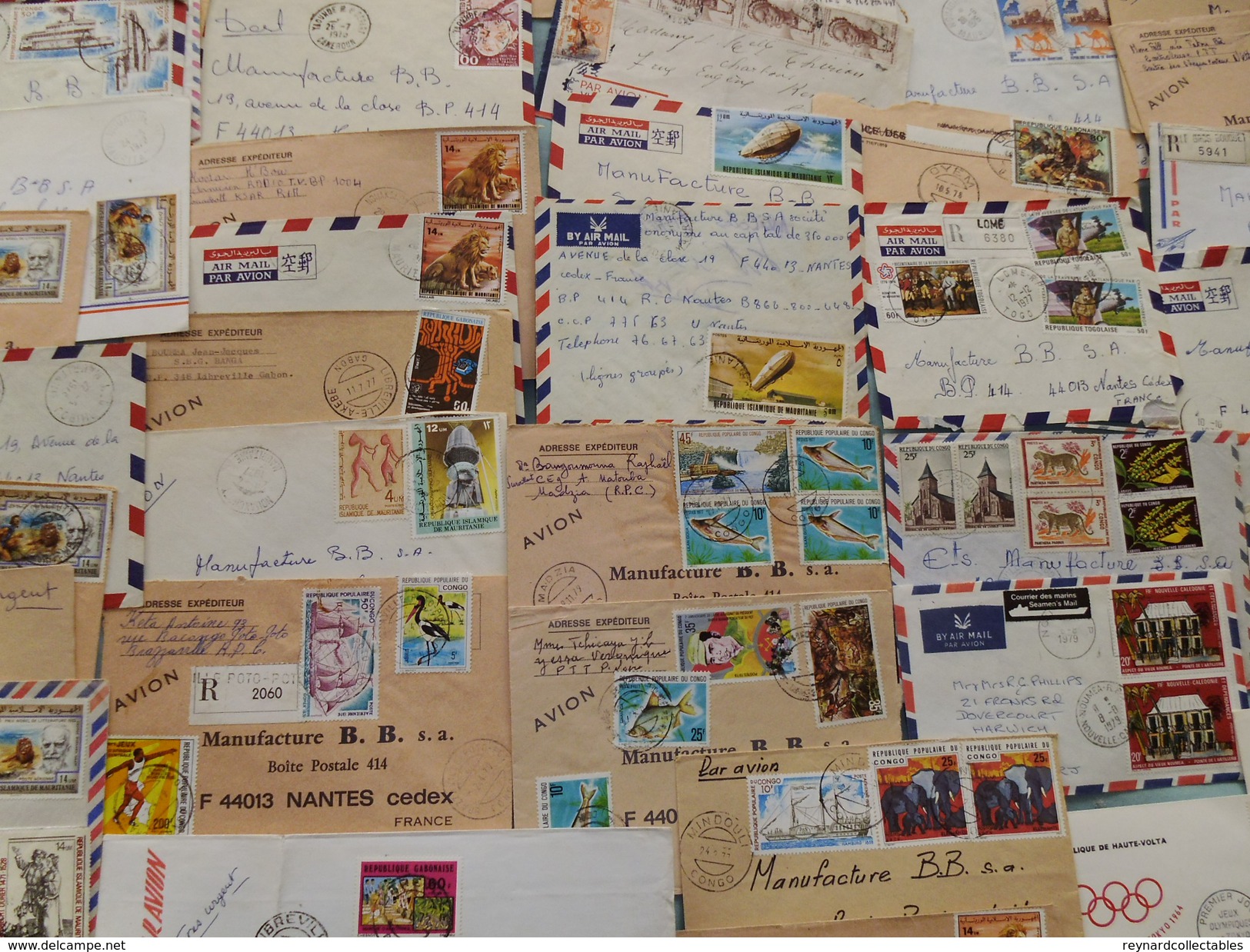 France & former Colonies, cover lot (150). Mauritania, Gabon, Tchad,Algeria ,N.Caledonia+ France covers inc Art blocks++