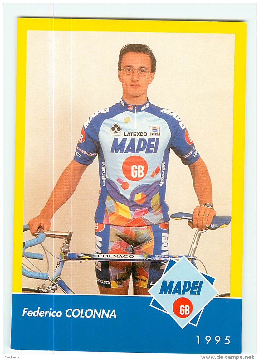 Federico COLONNA . 2 Scans. Cyclisme. Mapei 1995 - Cyclisme