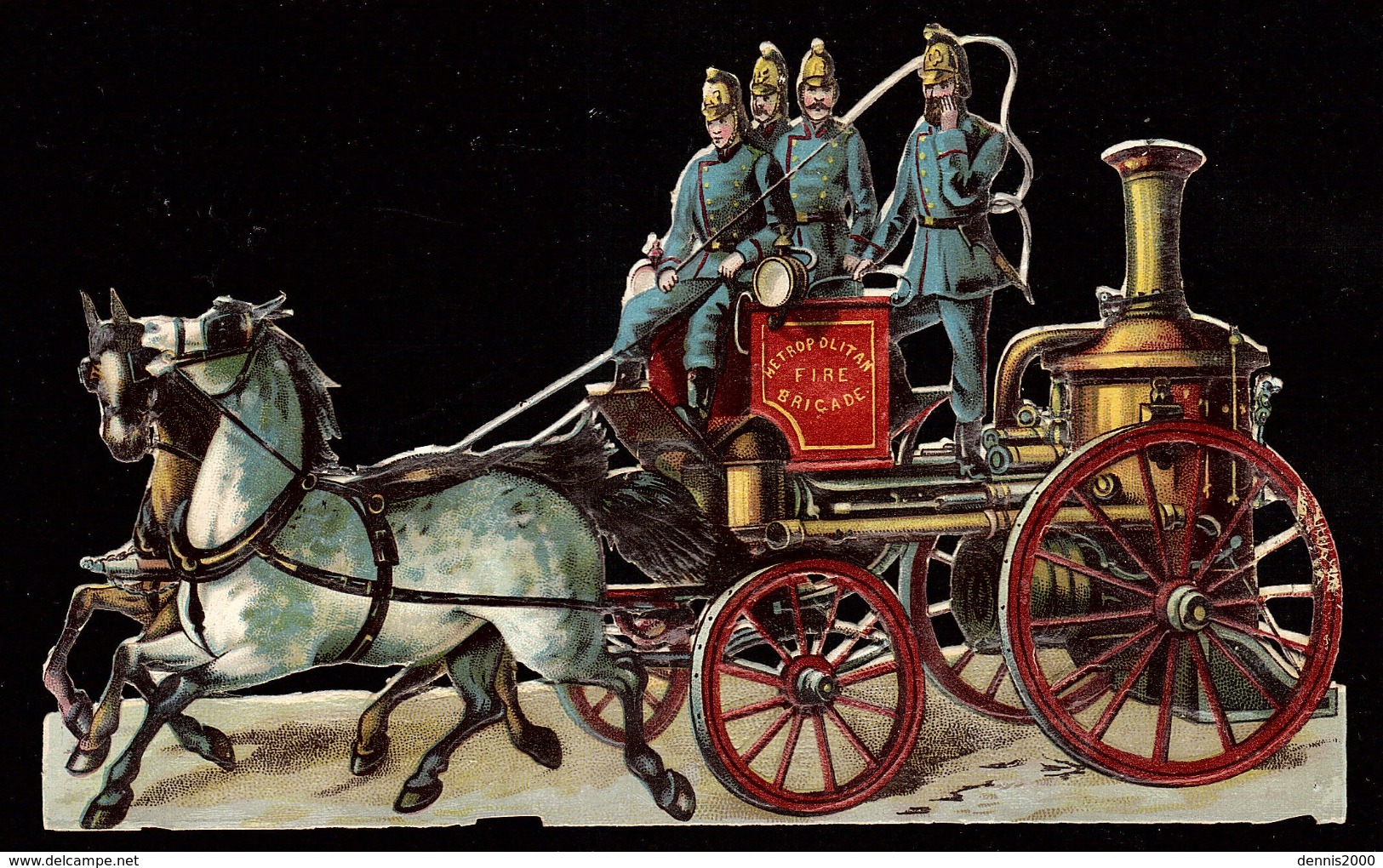 GRAND DÉCOUPIS - METROPOLITAN FIRE BRIGADE (supp. Angleterre) - POMPIERS - FIREMEN - ATTELAGE DE CHEVAUX -HORSE CARRIAGE - Andere & Zonder Classificatie