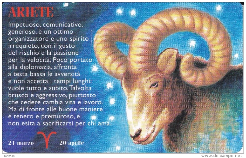 TARJETA DE SAN MARINO DE HOROSCOPOS - ARIES (NUEVA-MINT) - San Marino