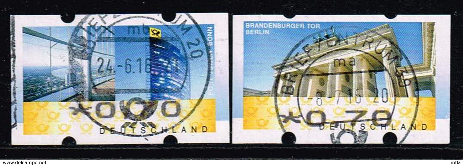 Bund 2008, Michel# ATM 6 + 7 O Portostufe 0,76 Euro - Machine Labels [ATM]