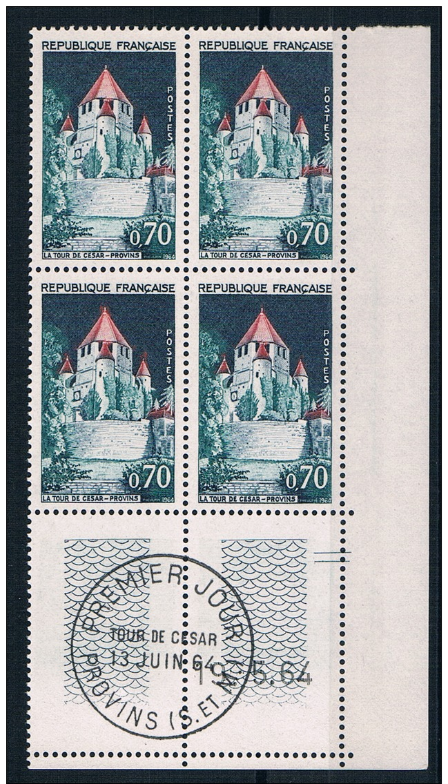 N° 1392A En Bloc De 4 Coin Datée Neuf ** - 1960-1969