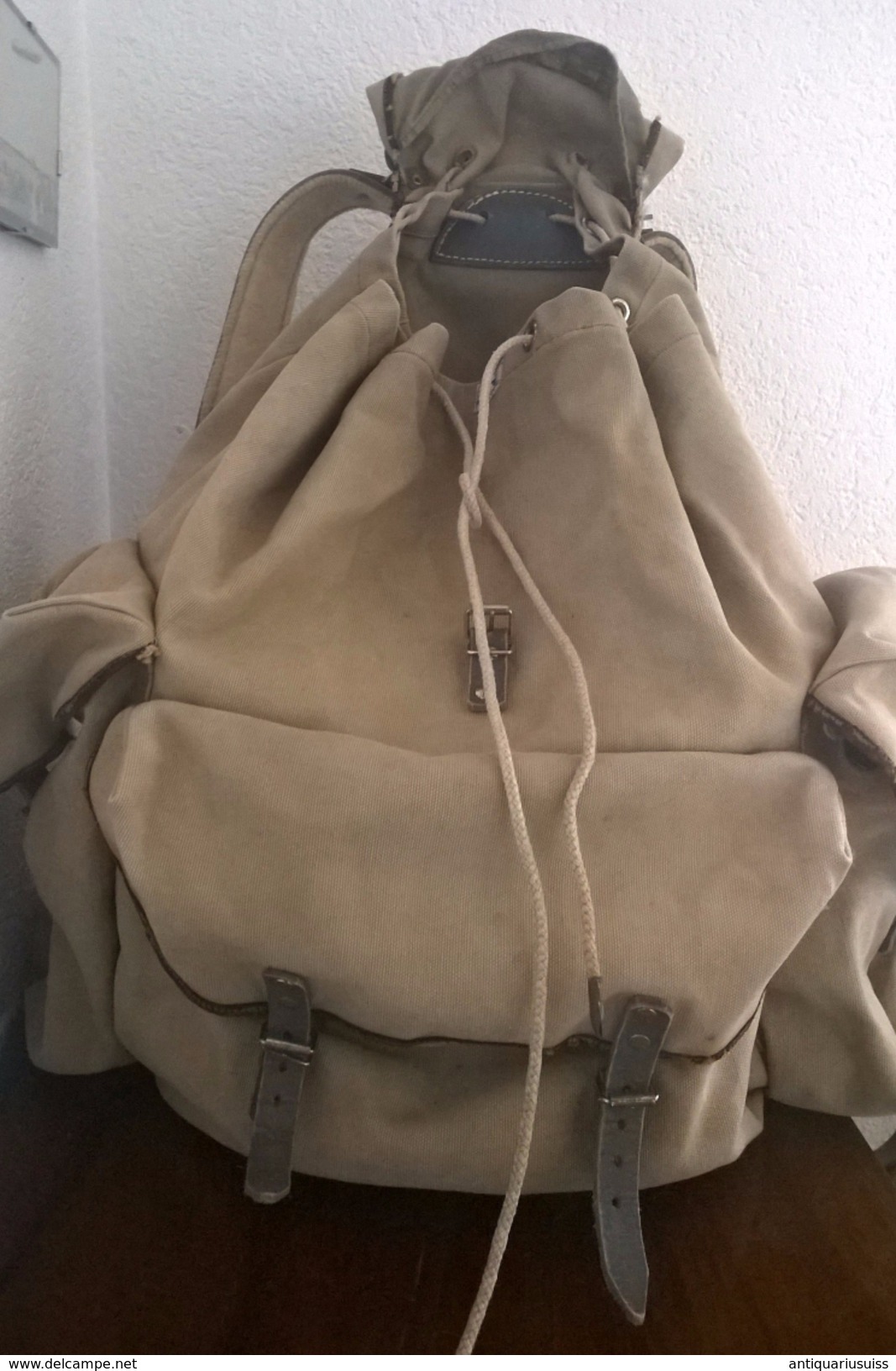 Alpinisme - Sac à dos ancien vintage + Bâton de ski -  Vintage Backpack + Ski pole