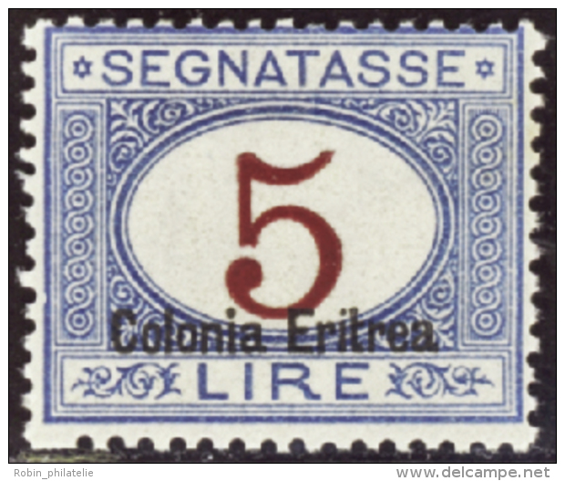 N° 10 (II) 5l Bleu Et Carmin (surcharge En Bas) (Sassone 1200&euro;) Qualité: ** Cote: 400&nbsp; &euro; - Other & Unclassified