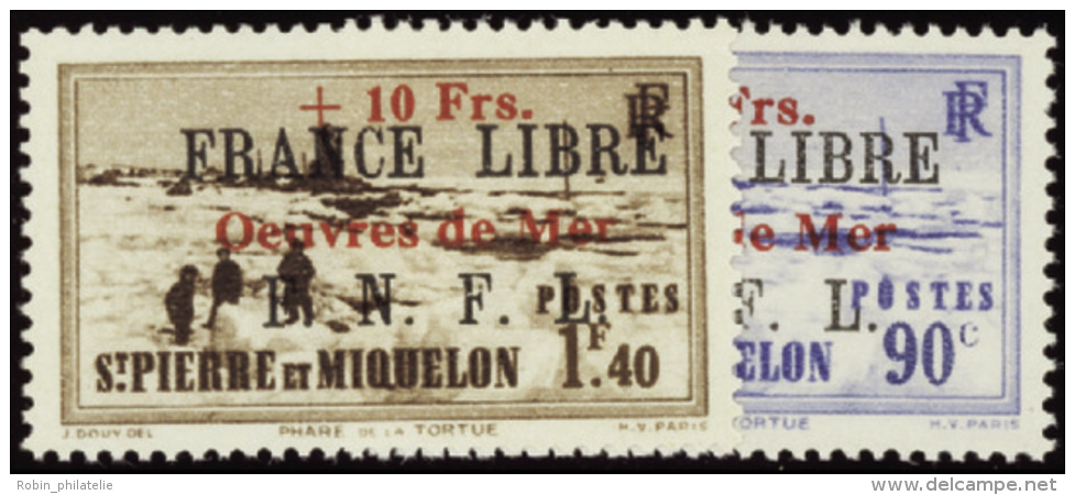 N° 311 A/311B France Libre Oeuvres De Mer 2 Valeurs Qualité: ** Cote: 700&nbsp; &euro; - Otros & Sin Clasificación