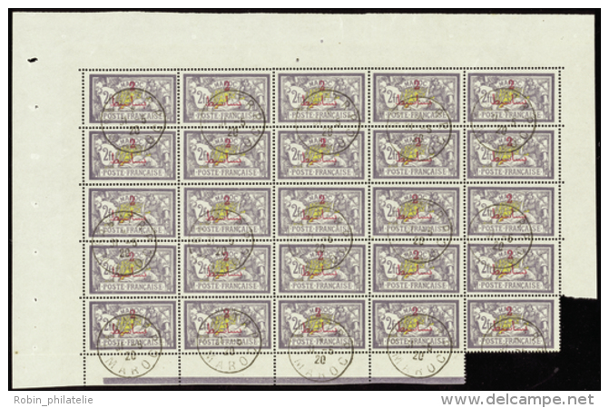 N° 52 B Sans "Protectorat Français" Feuille De 25 Timbres TB Qualité: OBL Cote: 2500&nbsp; &euro; - Other & Unclassified