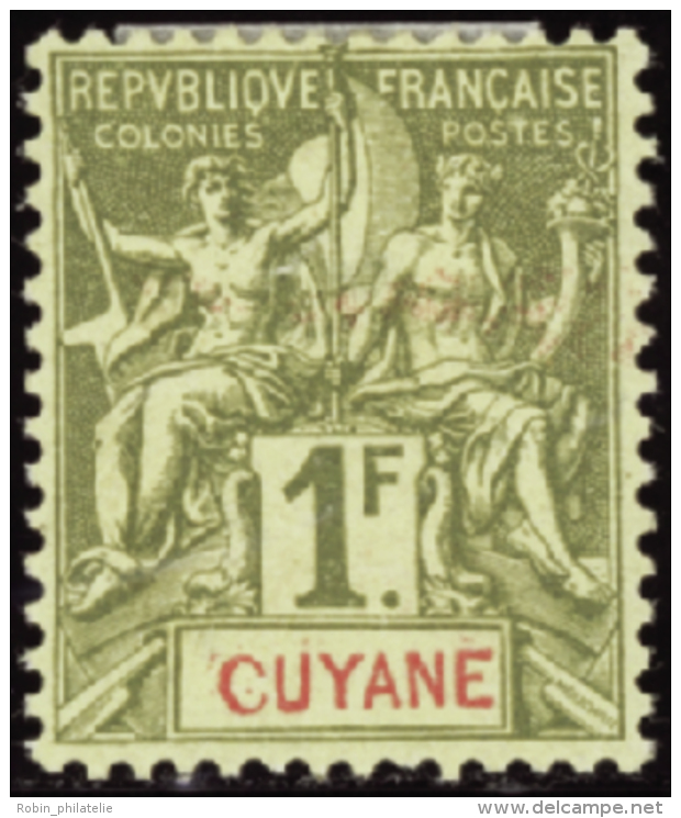 N° 42 1f Olive "Cuyane" Au Lieu De "Guyane" (aminci) Qualité: * Cote: .....&nbsp; &euro; - Otros & Sin Clasificación