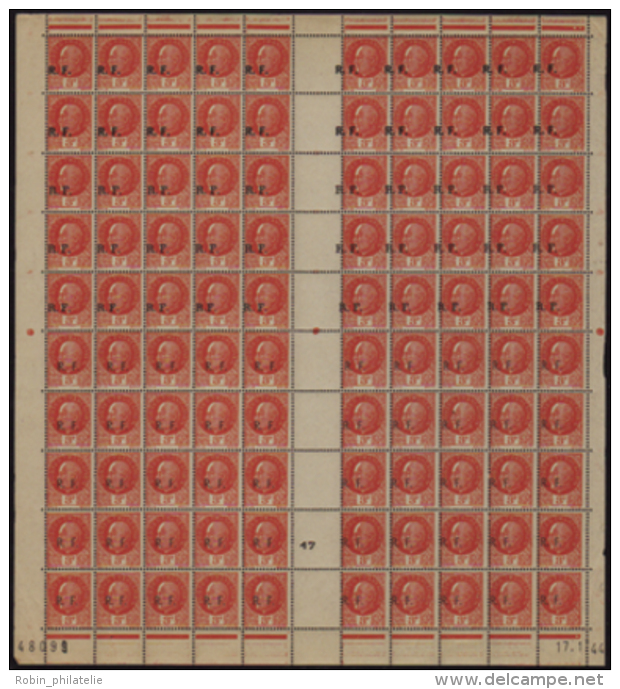 N° 0 Bordeaux 3f Pétain Flle De 100t Surch F.R Sur Qques Ex Qualité: ** Cote: .....&nbsp; &euro; - Other & Unclassified