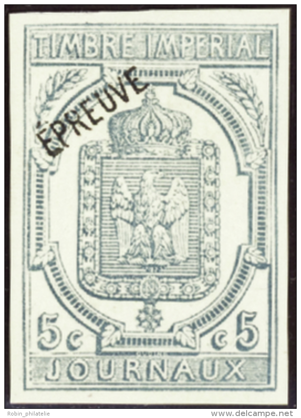 N° 5 5c Bleu Réimpression De Gand Sur Papier épais Vergé Surcharge épreuve Qualit&eacute - Otros & Sin Clasificación