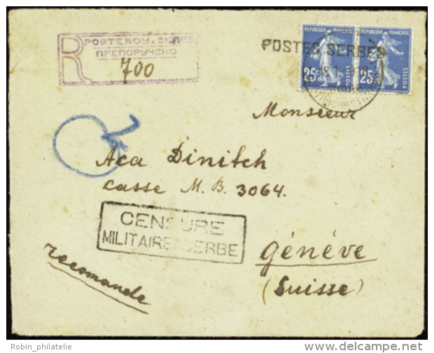 N° 140 25c Semeuse Bleu Sur Lettre Obl 18-1-1918 TB Qualité: OBL Cote: 425&nbsp; &euro; - Other & Unclassified