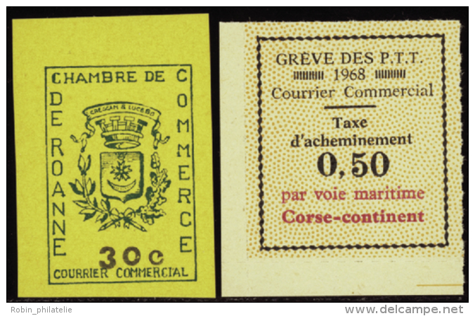 N° 0 1968  Roanne + Corse-continent 2 Valeurs Qualité: ** Cote: 105&nbsp; &euro; - Other & Unclassified