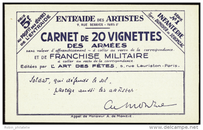 N° 10 A Vignette Infanterie Carnet De 10 Timbres Qualité: ** Cote: 160&nbsp; &euro; - Other & Unclassified