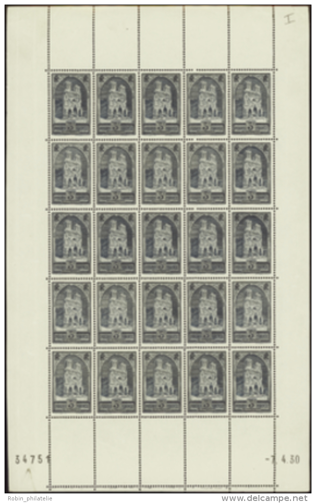 N° 259 3f Cathédrale De Reims Feuille De 25t CD 7-4-30 Qualité: ** Cote: 3375&nbsp; &euro; - Otros & Sin Clasificación