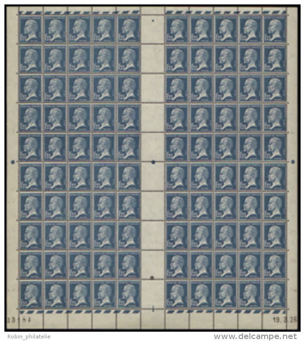 N° 180 1f25 Pasteur Feuille De 100 Timbres CD 19-3-26 Qualité: ** Cote: 5100&nbsp; &euro; - Otros & Sin Clasificación