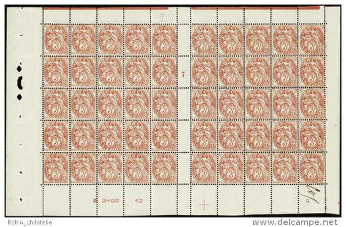 N° 109 G 3c Blanc Rouge Type IA Feuille De 50 Timbres Mill 7 Qualité: ** Cote: 2000&nbsp; &euro; - Other & Unclassified