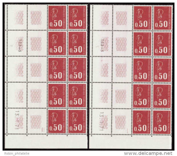 N° 1664 0,50 M. De Béquet 13-1-71 à Gauche Les 2 Galvanos Qualité: ** Cote: 1530&nbsp; &euro; - Otros & Sin Clasificación