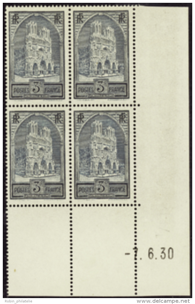N° 259 B 3f Cathédrale De Reims  7-6-30 (type III) Qualité: ** Cote: 3800&nbsp; &euro; - Otros & Sin Clasificación