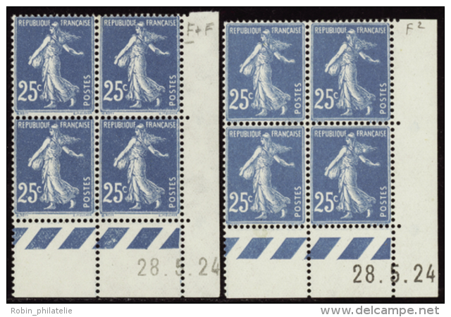 N° 140 25c Semeuse Bleu 28-5-24 Les 2 Galvanos Qualité: ** Cote: 102&nbsp; &euro; - Other & Unclassified