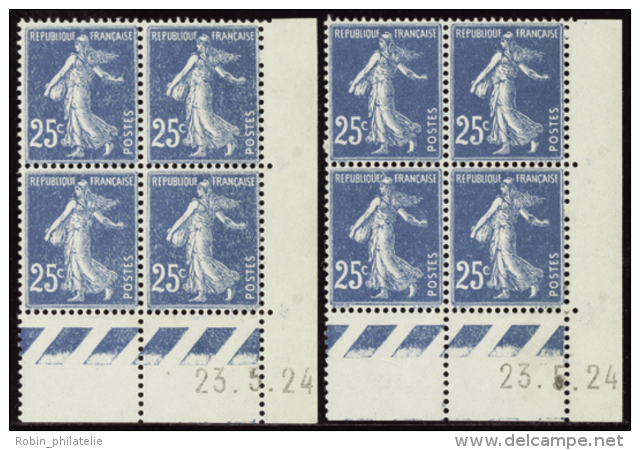 N° 140 25c Semeuse Bleu 23-5-24 Les 2 Galvanos Qualité: ** Cote: 102&nbsp; &euro; - Other & Unclassified