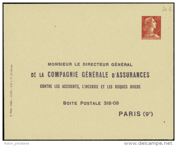 N° 1011 C E1 (G1d) 0,25 Muller "Cie Général D'Assurances" Qualité:  Cote: 60&nbsp; &euro; - Otros & Sin Clasificación