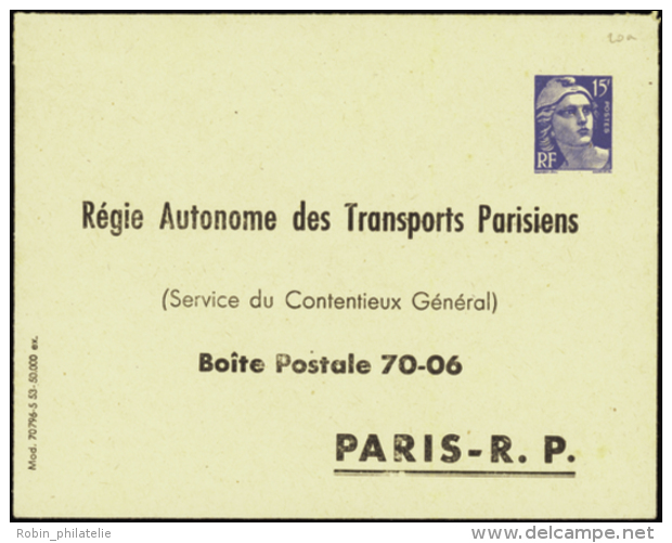 N° 886 E1 (N2) 15f M. De Gandon RATP 1953 Qualité:  Cote: 320&nbsp; &euro; - Otros & Sin Clasificación