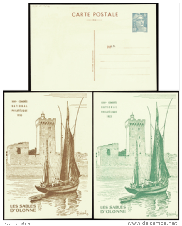 N° 810 (J8s) 8f Marianne De Gandon 3 Cartes Sables D'Olonne Qualité:  Cote: 115&nbsp; &euro; - Otros & Sin Clasificación