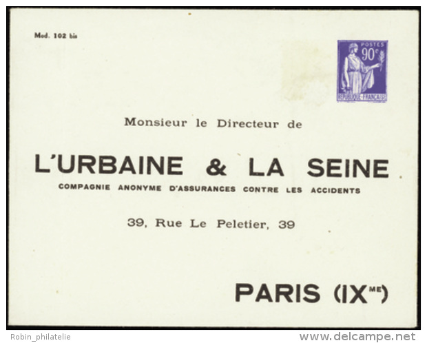 N° 368 (F4a) 90c Paix "l'Urbaine &amp; La Seine" Paris IX Qualité:  Cote: 450&nbsp; &euro; - Otros & Sin Clasificación