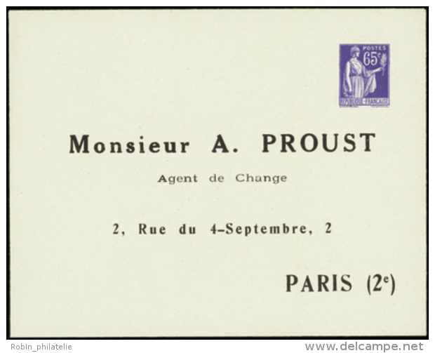 N° 365 (D4c) 65c Paix "Monsieur A. Proust" Qualité:  Cote: 450&nbsp; &euro; - Otros & Sin Clasificación