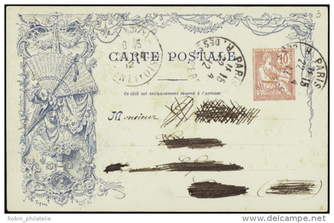 N° 124 10c Mouchon Carte Postale Privée "La Mode Illustrée" Qualité: OBL Cote: 2300&nbsp; &euro - Other & Unclassified