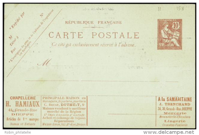 N° 124 D3  10c Mouchon La Publicité Postale (s.158 Dieppe) Qualité:  Cote: .....&nbsp; &euro; - Otros & Sin Clasificación