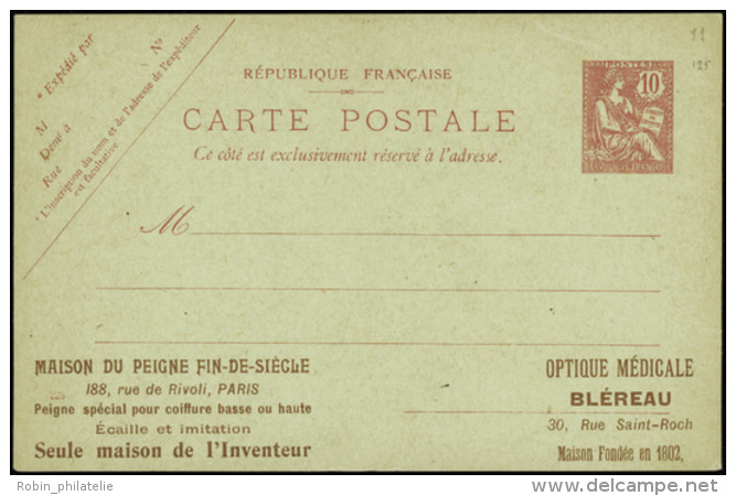 N° 124 D3  10c Mouchon La Publicité Postale (s.125 Paris) Qualité:  Cote: .....&nbsp; &euro; - Other & Unclassified