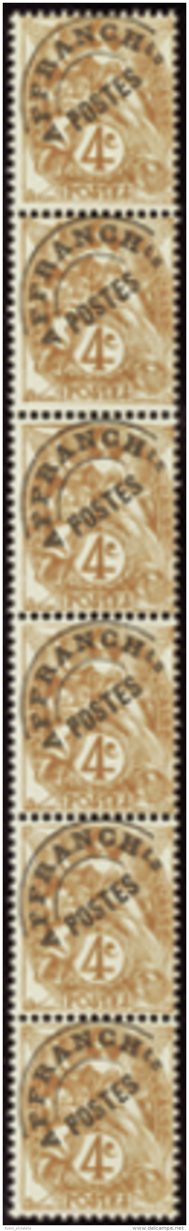 N° 42 4c Blanc Bande Verticale De 6 Timbres Qualité: ** Cote: 3250&nbsp; &euro; - Other & Unclassified