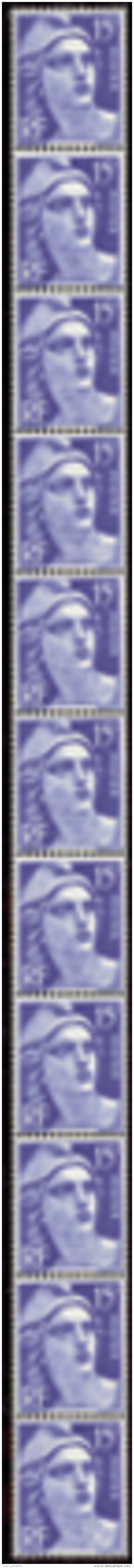 N° 37 15f Marianne De Gandon Bande Verticale De 11 Timbres Qualité: ** Cote: 530&nbsp; &euro; - Otros & Sin Clasificación