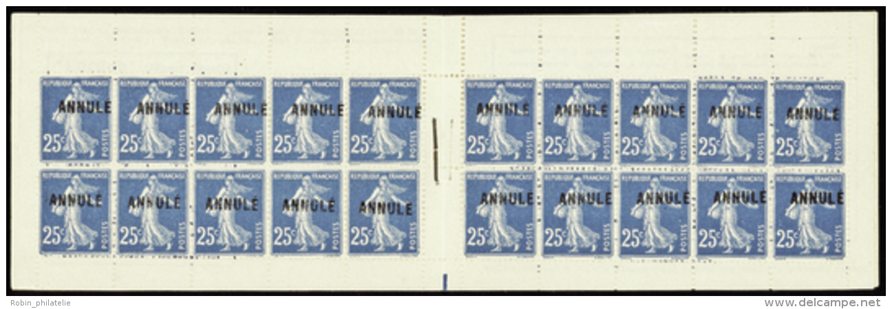 N° 140 25c Semeuse Bleu 20 Timbres Surcharge "Annulé" Qualité: ** Cote: 4800&nbsp; &euro; - Other & Unclassified