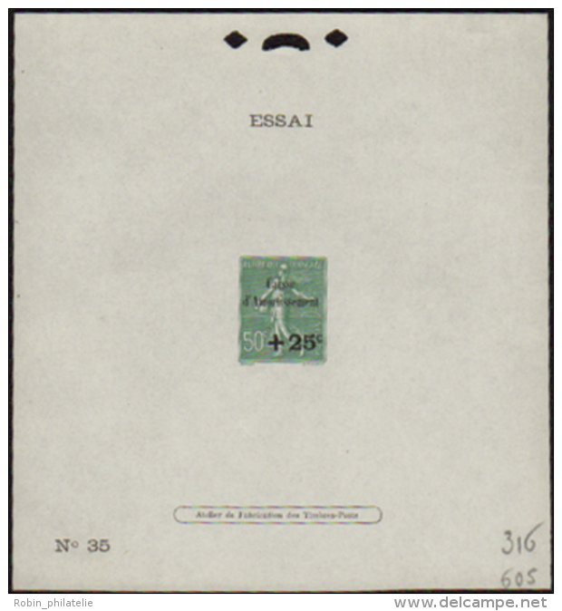 N° 247 Epr. D'essai De Surcharge Caisse D'amortissement N°35 Qualité:  Cote: .....&nbsp; &euro; - Otros & Sin Clasificación