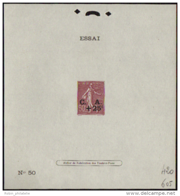 N° 247 Epr. D'essai De Surcharge Caisse D'amortissement N°50 Qualité:  Cote: .....&nbsp; &euro; - Otros & Sin Clasificación