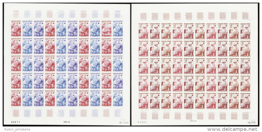 N° 1508 /1509 Croix-rouge 1966  2 Feuilles De 50 Timbres Qualité: ** Cote: 7300&nbsp; &euro; - Other & Unclassified