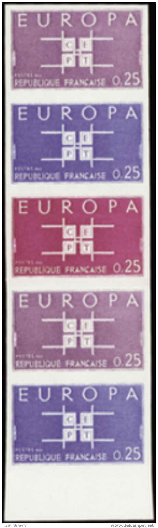 N° 1396 0,25 Europa 1963 Bande De 5 Bdf Qualité: ** Cote: 500&nbsp; &euro; - Other & Unclassified