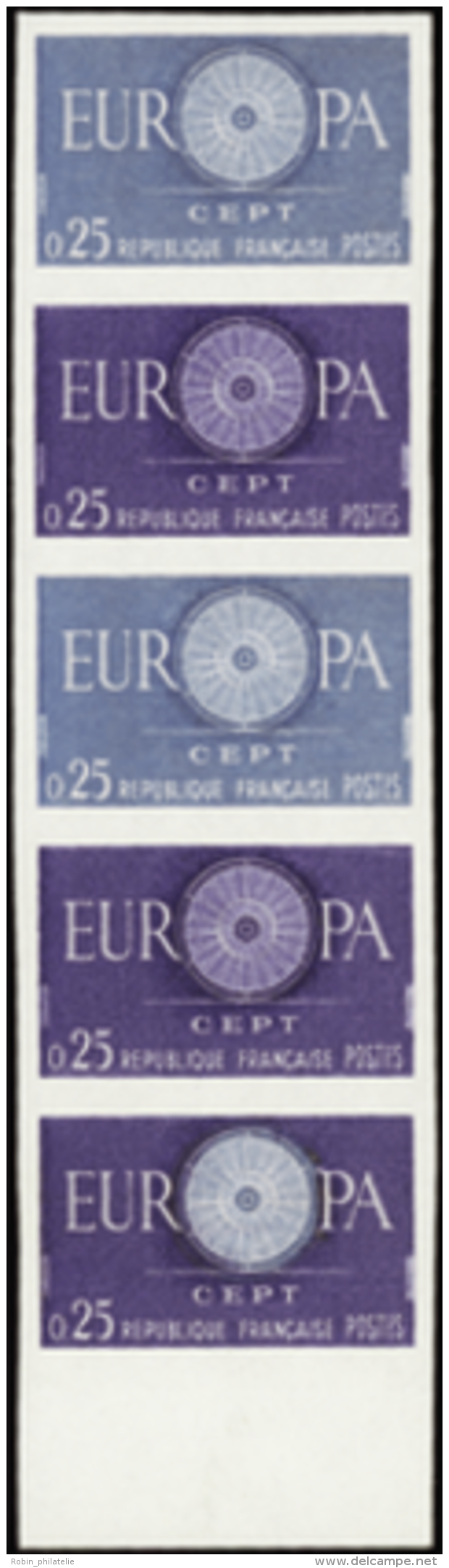 N° 1266 Europa 1960 Bande De 5 Bdf Dont Multicolore Qualité: ** Cote: 575&nbsp; &euro; - Otros & Sin Clasificación