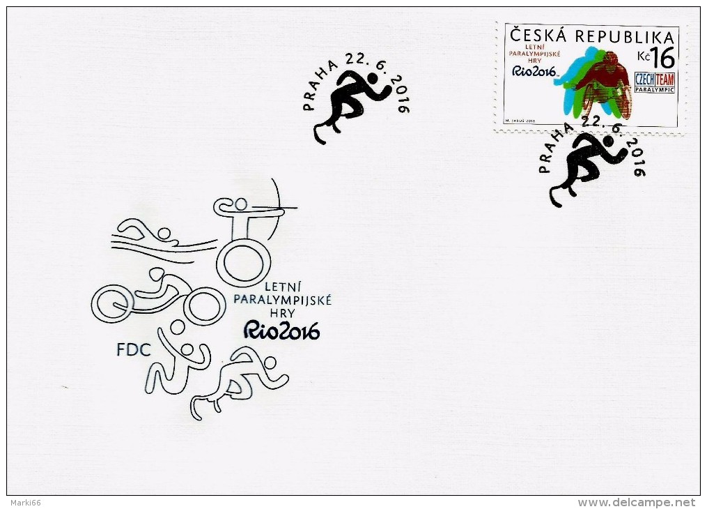 Czech Republic - 2016 - Summer Paralympic Games In Rio - FDC (first Day Cover) - FDC