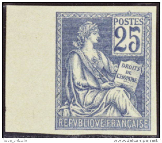 N° 114 D 25c Bleu Non Dentelé Bdf Qualité: (*) Cote: 550&nbsp; &euro; - Other & Unclassified