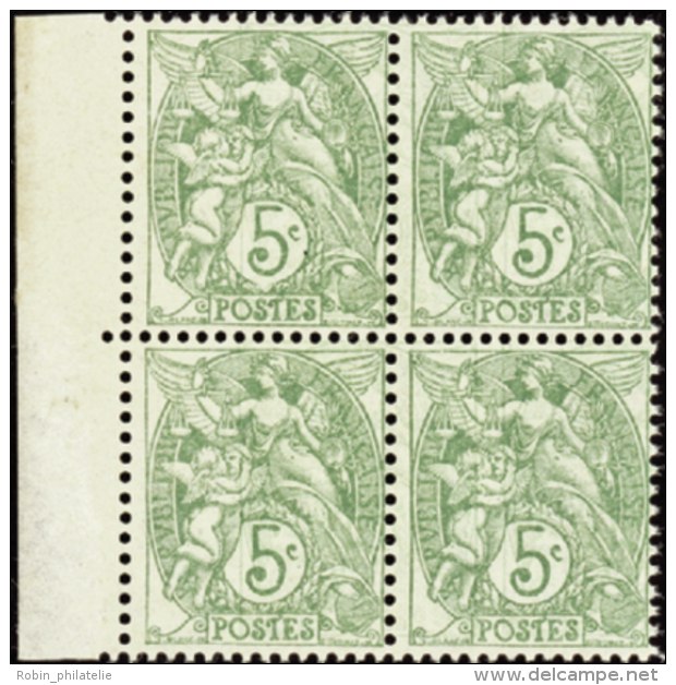 N° 111 5c Vert-jaune Bloc 4 Double Impression (décalage 6mm) Qualité: ** Cote: .....&nbsp; &euro; - Other & Unclassified