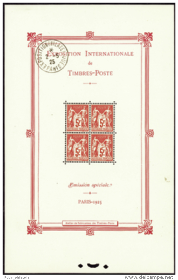 N° 1 B Expo. Int. De Paris 1925 Avec Cachet De L'expo Qualité: ** Cote: 3000&nbsp; &euro; - Andere & Zonder Classificatie